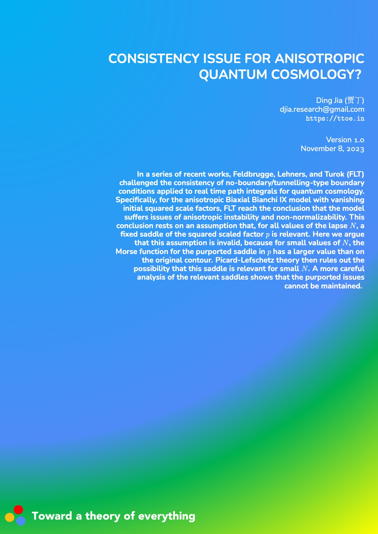 Consistency issue for anisotropic quantum cosmology? cover