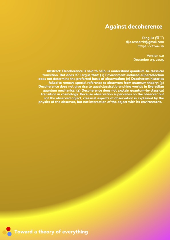 Against decoherence cover