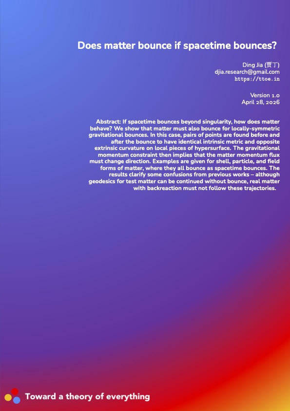 Does matter bounce if spacetime bounces? cover